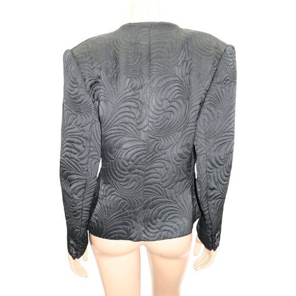 VALENTINO Designer Classic Black Textured Jacquard Blazer Jacket 14 - Picture 9 of 9
